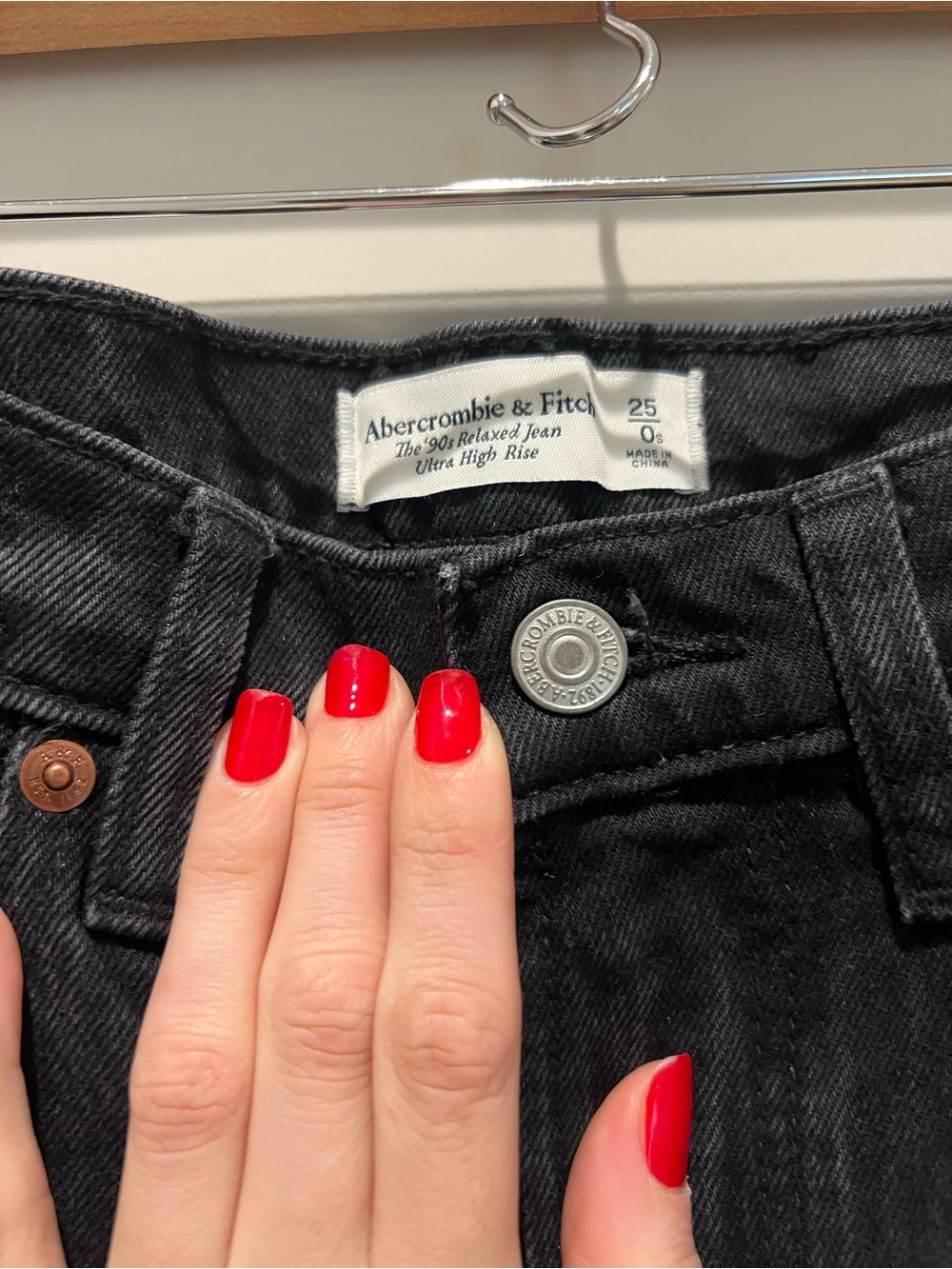 Abercrombie & Fitch Black Ultra High Rise Relaxed Jeans